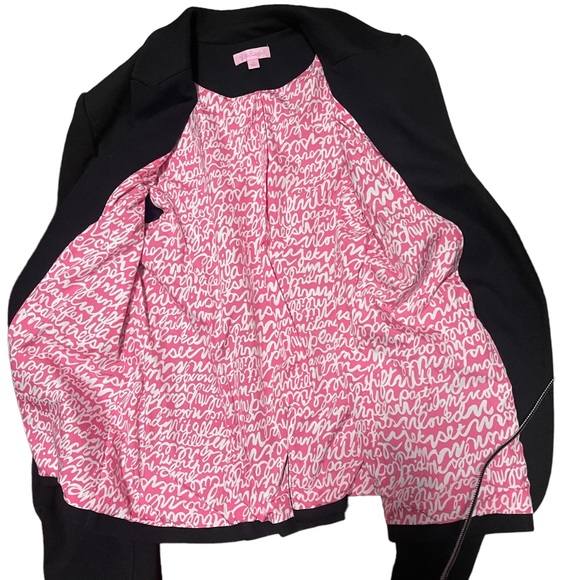 Lilly Pulitzer Leighton black blazer in XL.  Lilly Pulitzer pink logo inside. - Picture 12 of 12